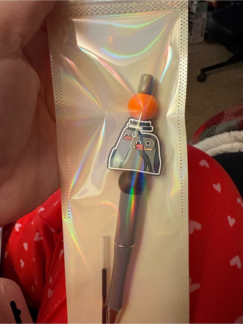 Silver Stylus Pen with Orange Accent - Compatible Touchscreen Accessory